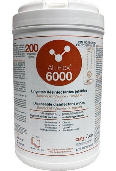 Lingettes désinfectantes jetables (Caisse de 6) - ALI-FLEX 6000